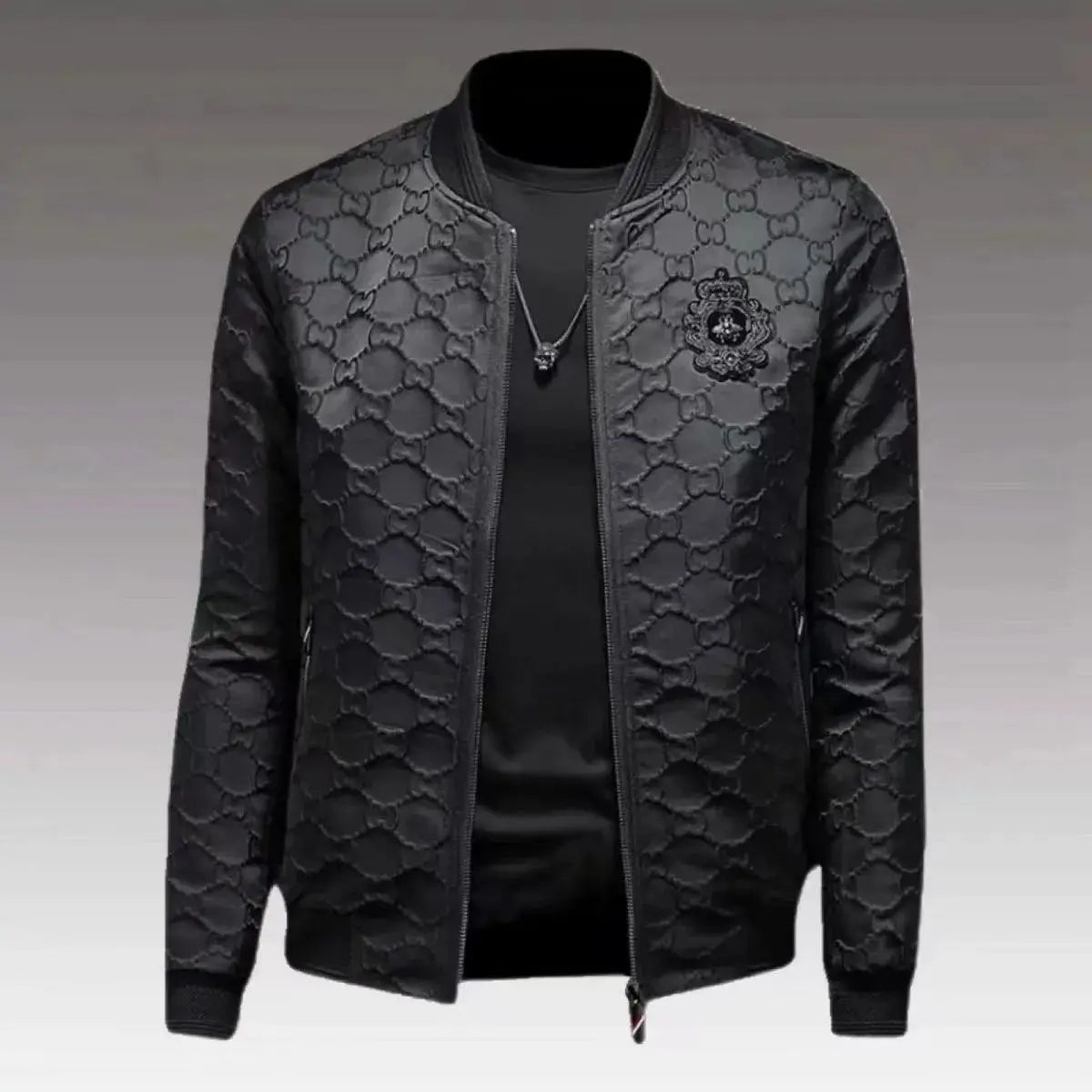 Men's Varsity Bomber Jacket Slim Fit Embroidered Style