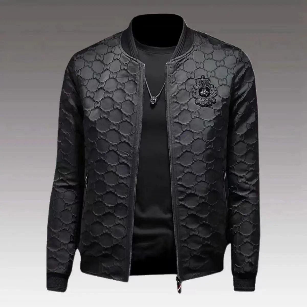 Men's Varsity Bomber Jacket Slim Fit Embroidered Style