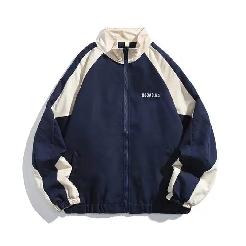 Men's Varsity Windbreaker Jacket Lightweight Casual Style