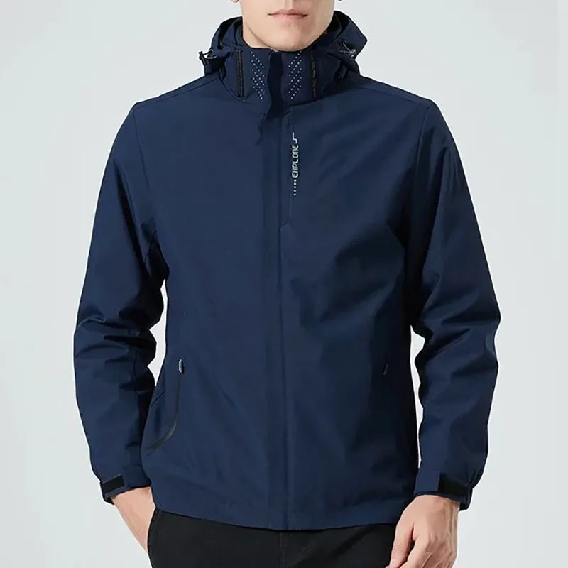 Men's Waterproof Hooded Jacket Outdoor Performance Style