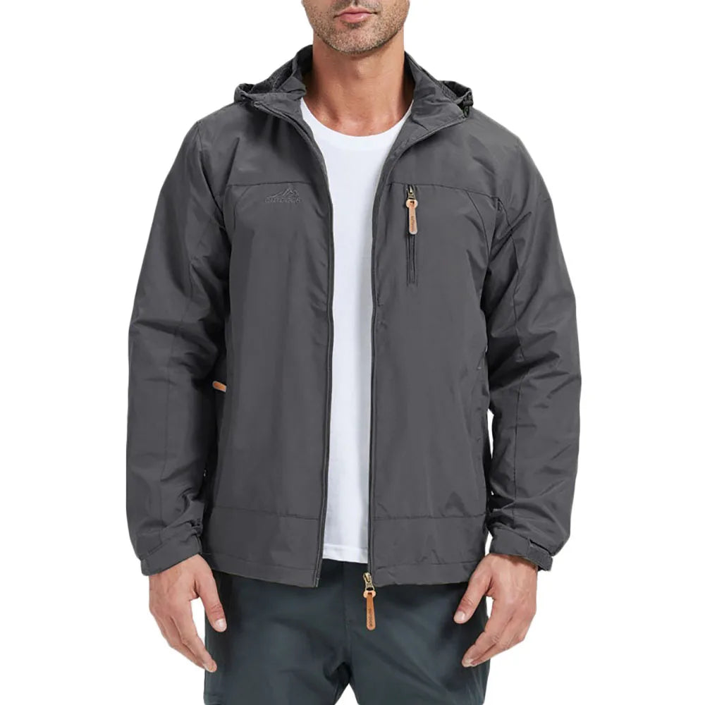 Men's Waterproof Windbreaker Jacket Hooded Outdoor Style
