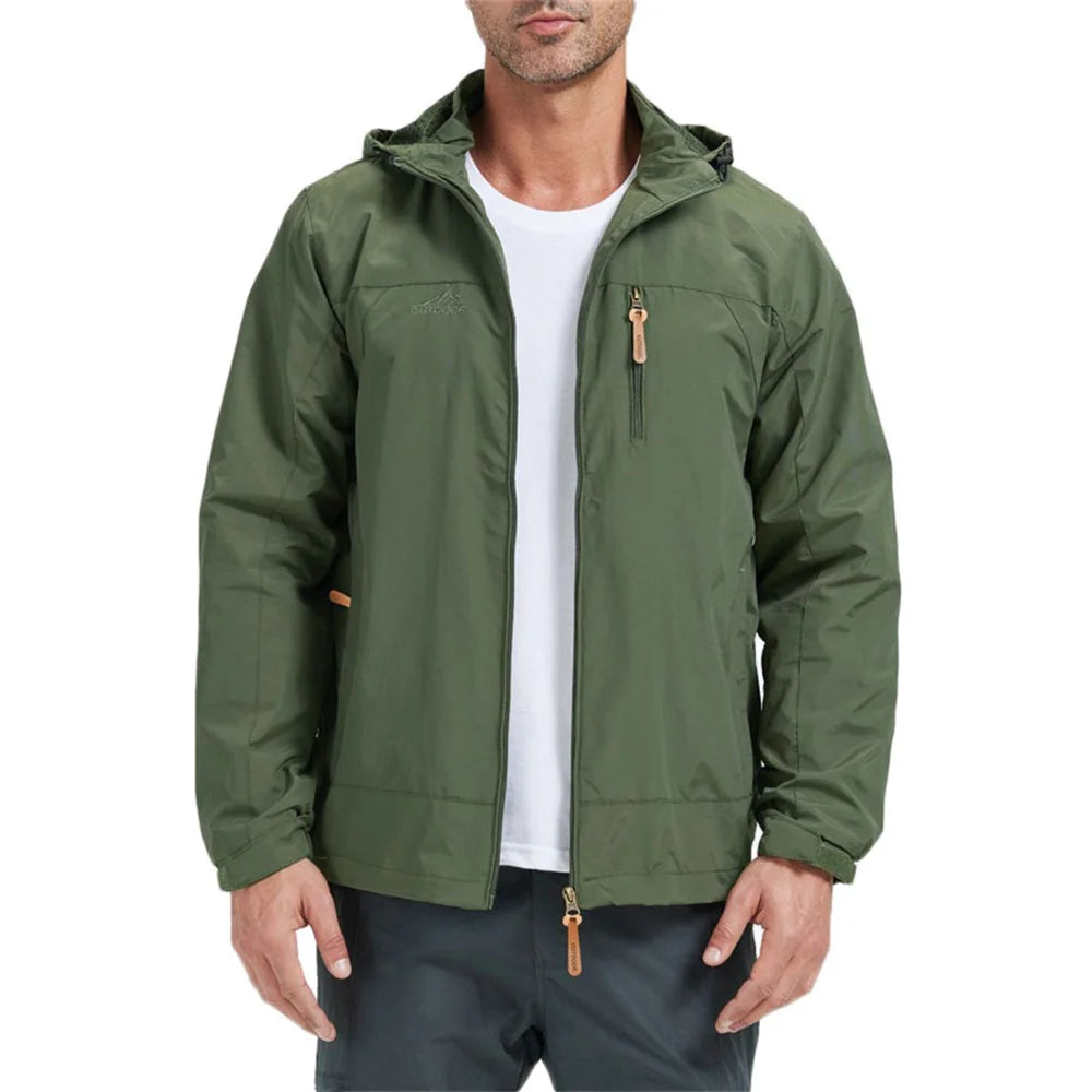 Men's Waterproof Windbreaker Jacket Hooded Outdoor Style
