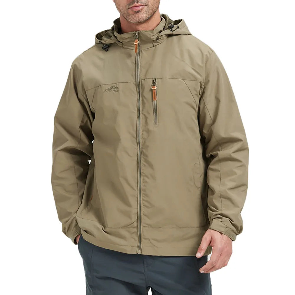 Men's Waterproof Windbreaker Jacket Hooded Outdoor Style