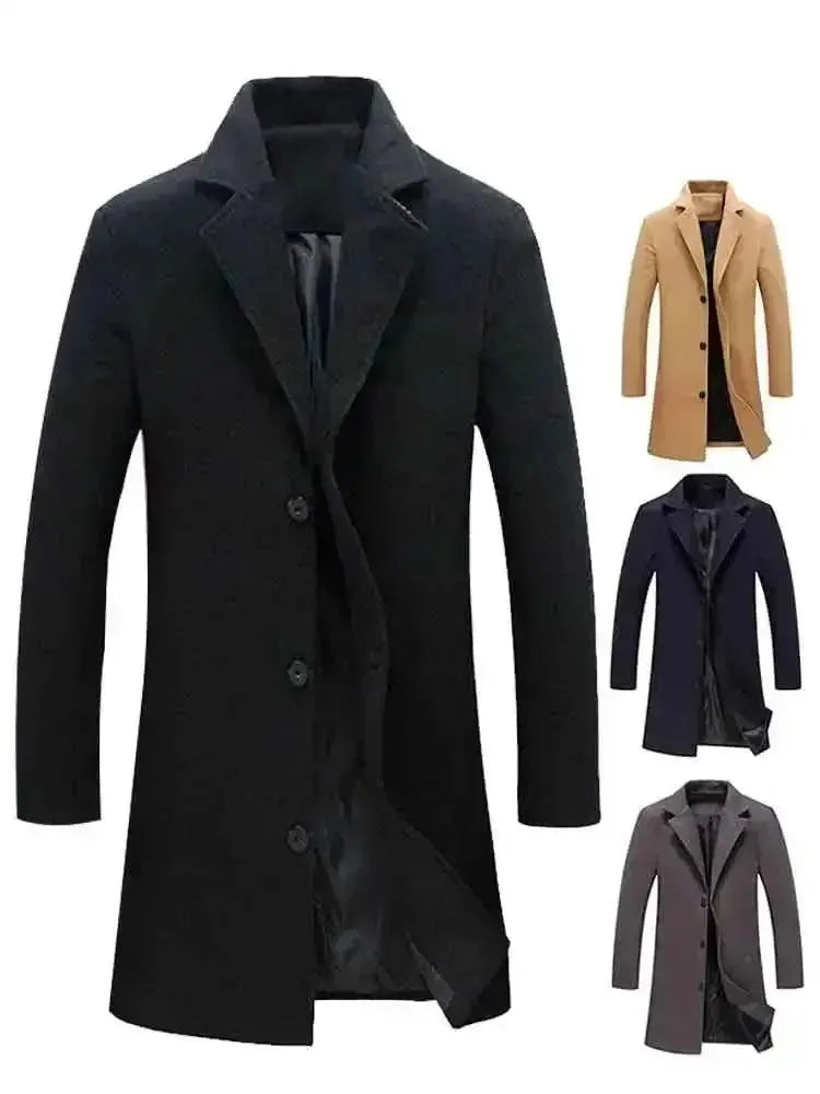 Men's Wool Overcoat Slim Fit Formal Design