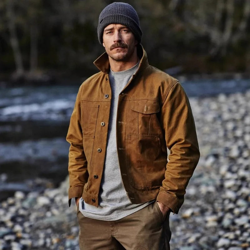 Men's Work Trucker Jacket Multiple Pocket Style