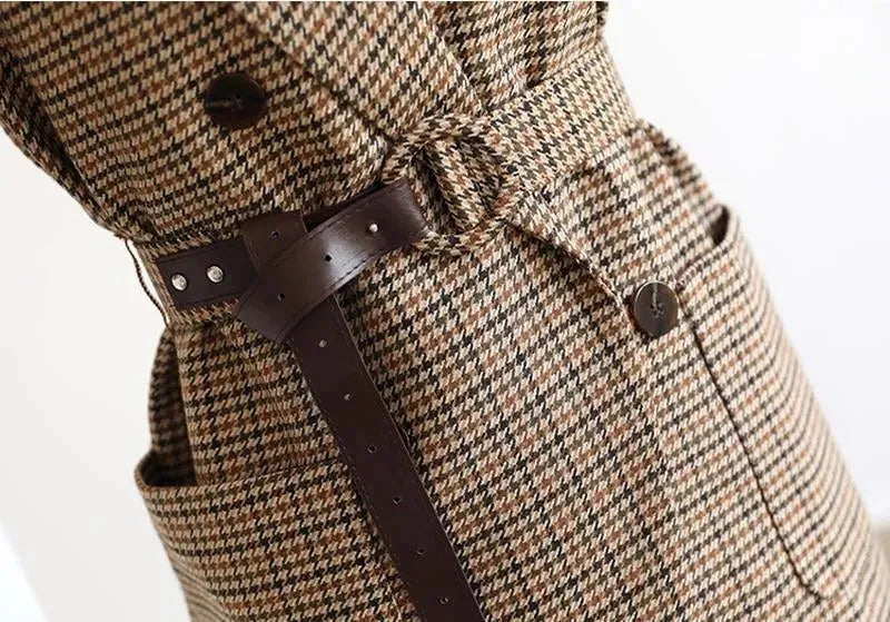 Vintage Houndstooth Plaid Blazer Women - Vintage - Plaid