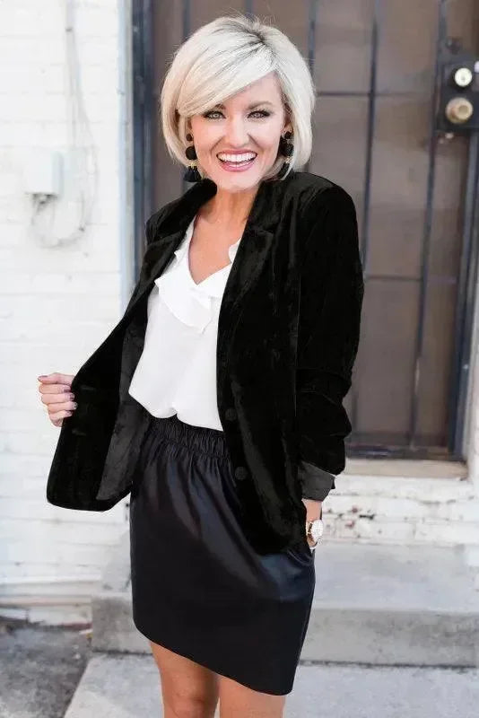 Women Casual Slim Velvet Blazer