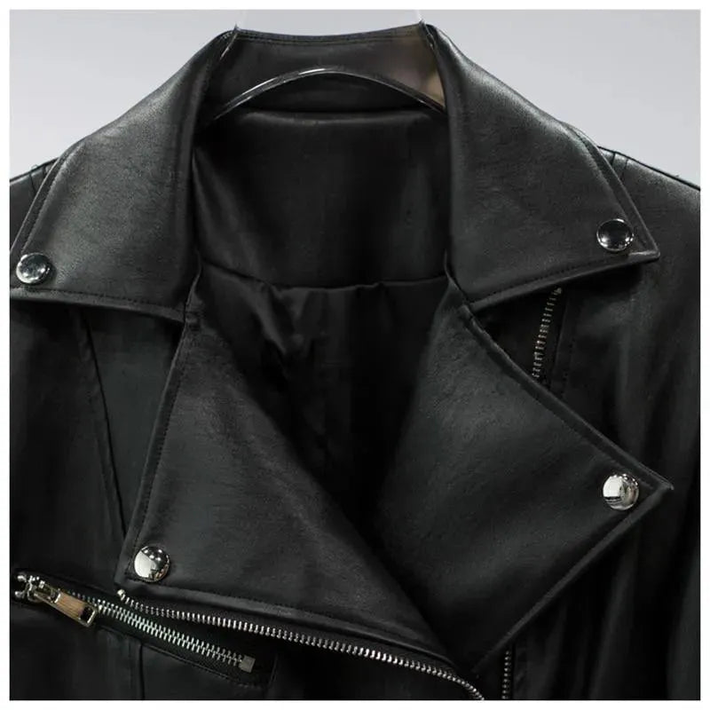 Women’s Belted Biker Jacket Edgy Style