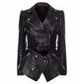 Women’s Belted Biker Jacket Edgy Style