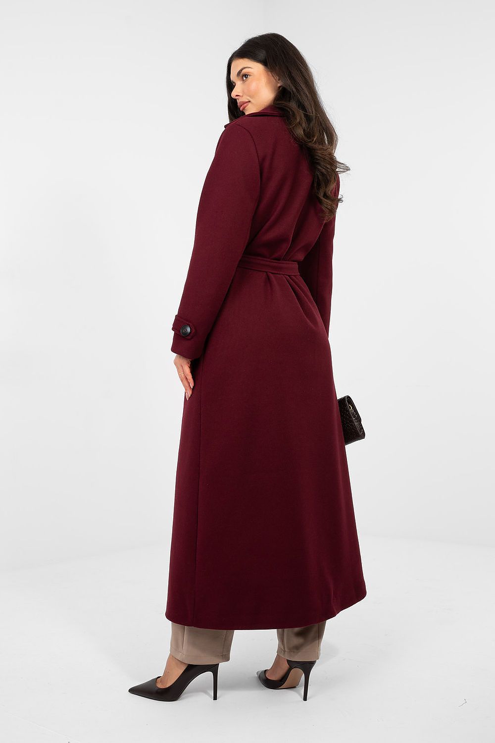 Women's Belted Double Breasted Trench Coat — Black