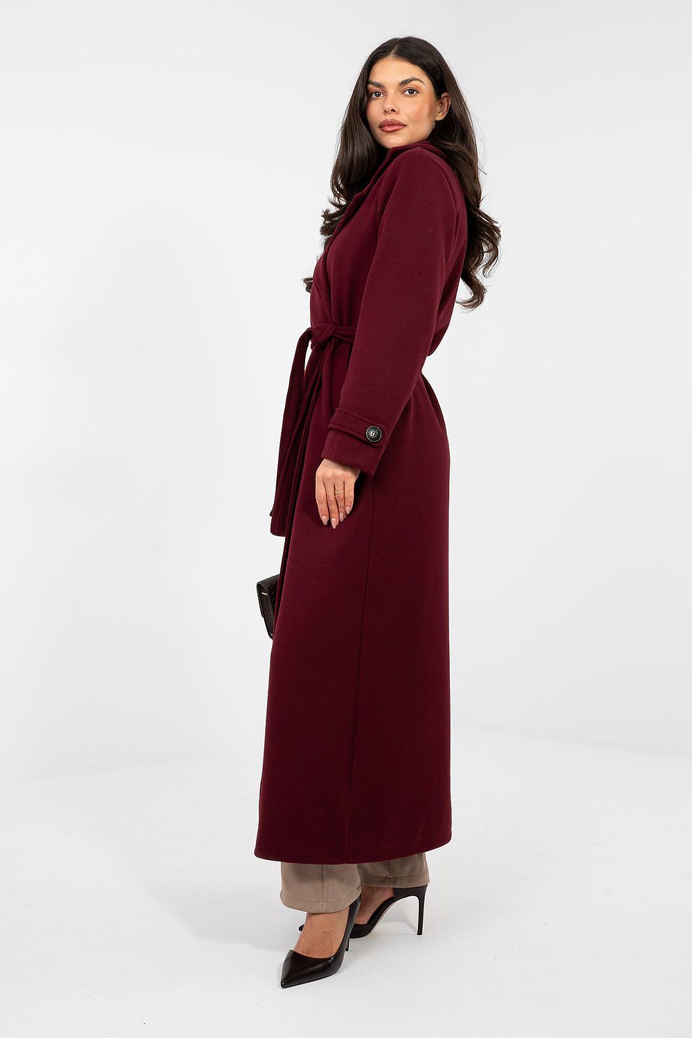Women's Belted Double Breasted Trench Coat — Black