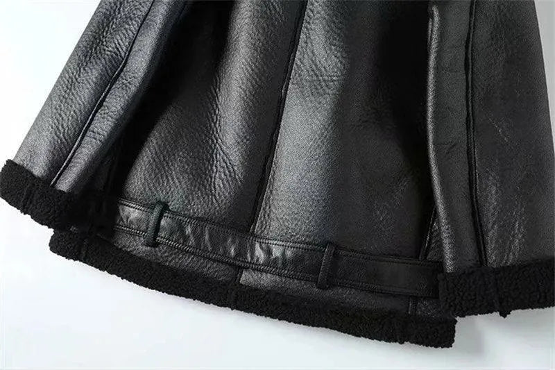 Women’s Belted Moto Bomber Jacket Style