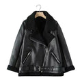 Women’s Belted Moto Bomber Jacket Style