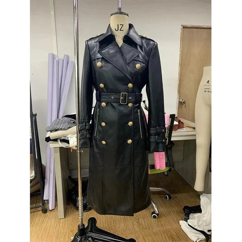 Women's Belted Trench Coat Double Breasted Style