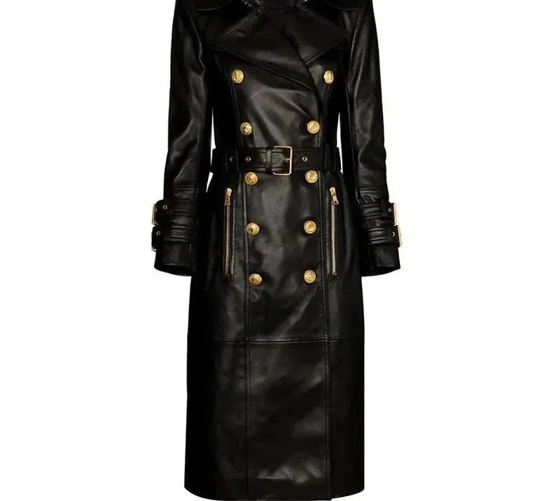 Women's Belted Trench Coat Double Breasted Style