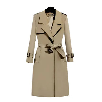 Women's Belted Trench Coat Slim Fit Elegant Style