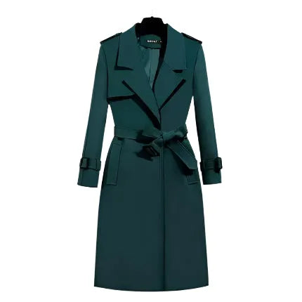 Women's Belted Trench Coat Slim Fit Elegant Style