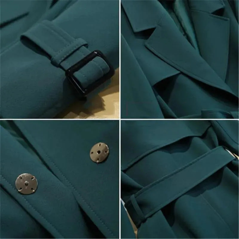 Women's Belted Trench Coat Slim Fit Elegant Style