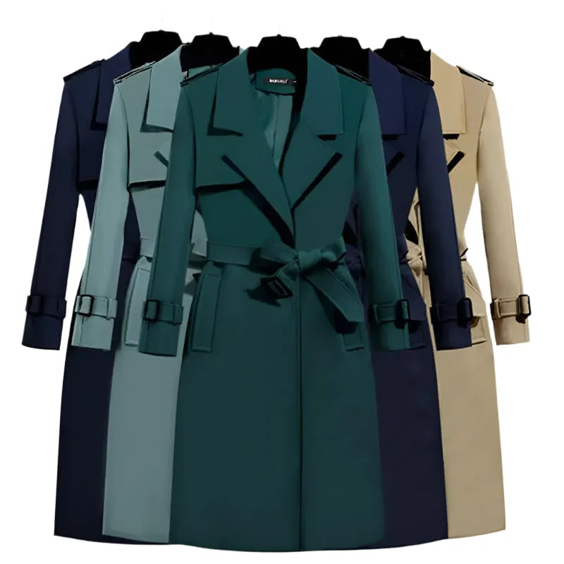 Women's Belted Trench Coat Slim Fit Elegant Style