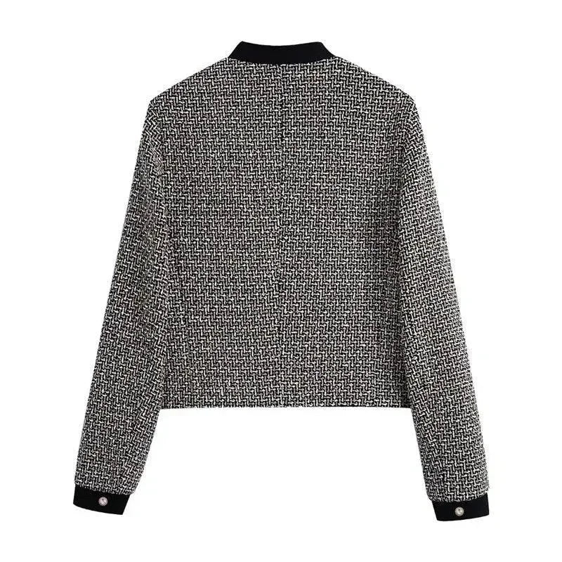 Women’s Bow Tweed Blazer Jacket Formal Style