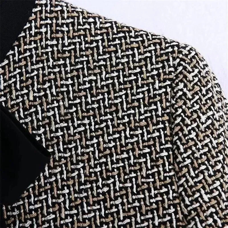 Women’s Bow Tweed Blazer Jacket Formal Style
