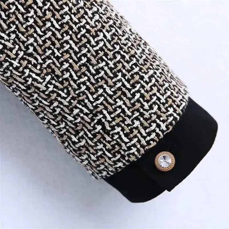 Women’s Bow Tweed Blazer Jacket Formal Style