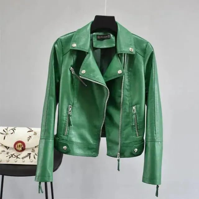 Women’s Classic Biker Jacket Casual Style