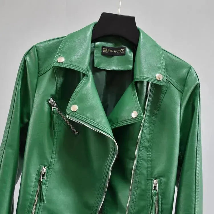 Women’s Classic Biker Jacket Casual Style