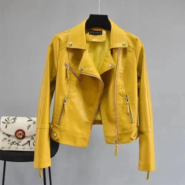 Women’s Classic Biker Jacket Casual Style