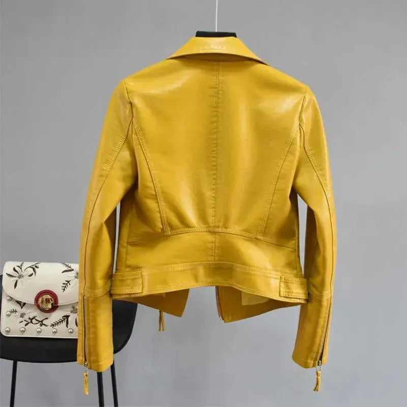 Women’s Classic Biker Jacket Casual Style