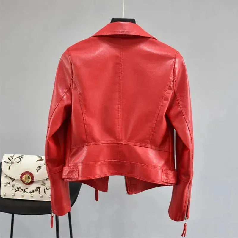 Women’s Classic Biker Jacket Casual Style