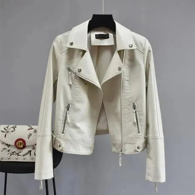 Women’s Classic Biker Jacket Casual Style