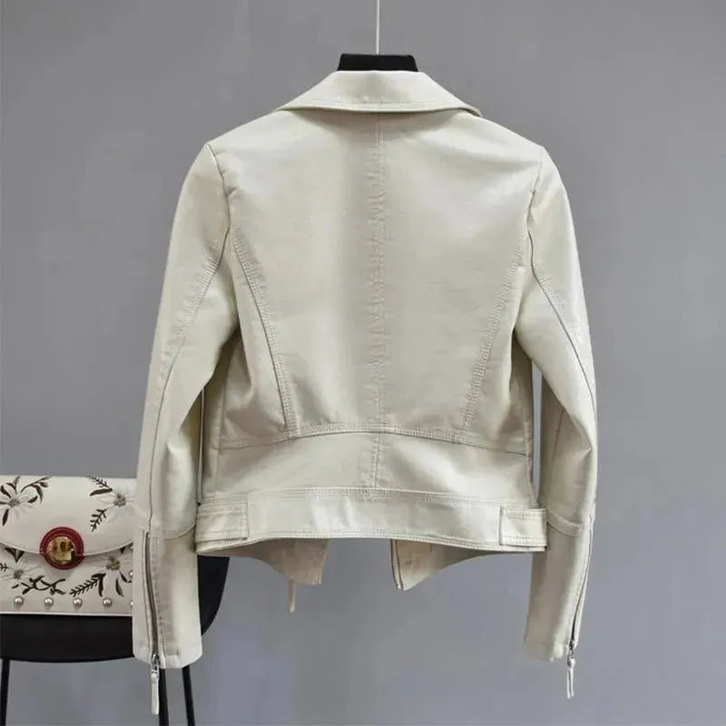 Women’s Classic Biker Jacket Casual Style