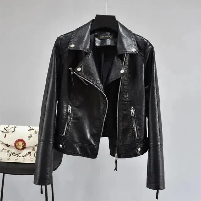 Women’s Classic Biker Jacket Casual Style