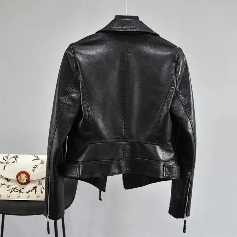Women’s Classic Biker Jacket Casual Style
