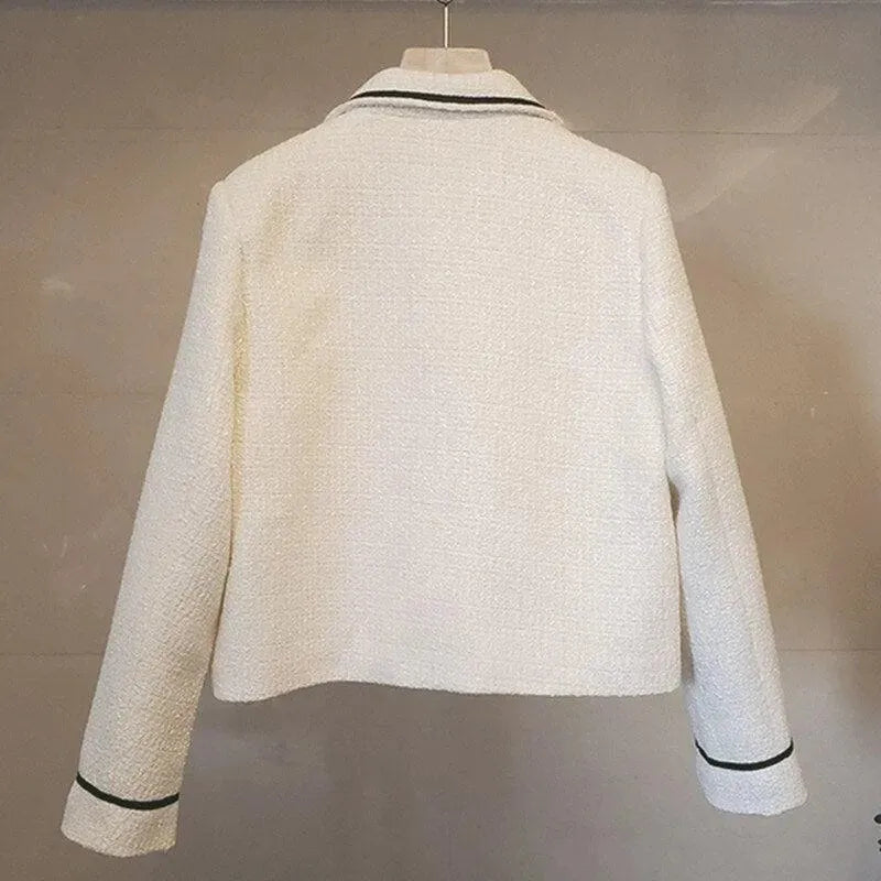 Women’s Collared Tweed Jacket Office Style