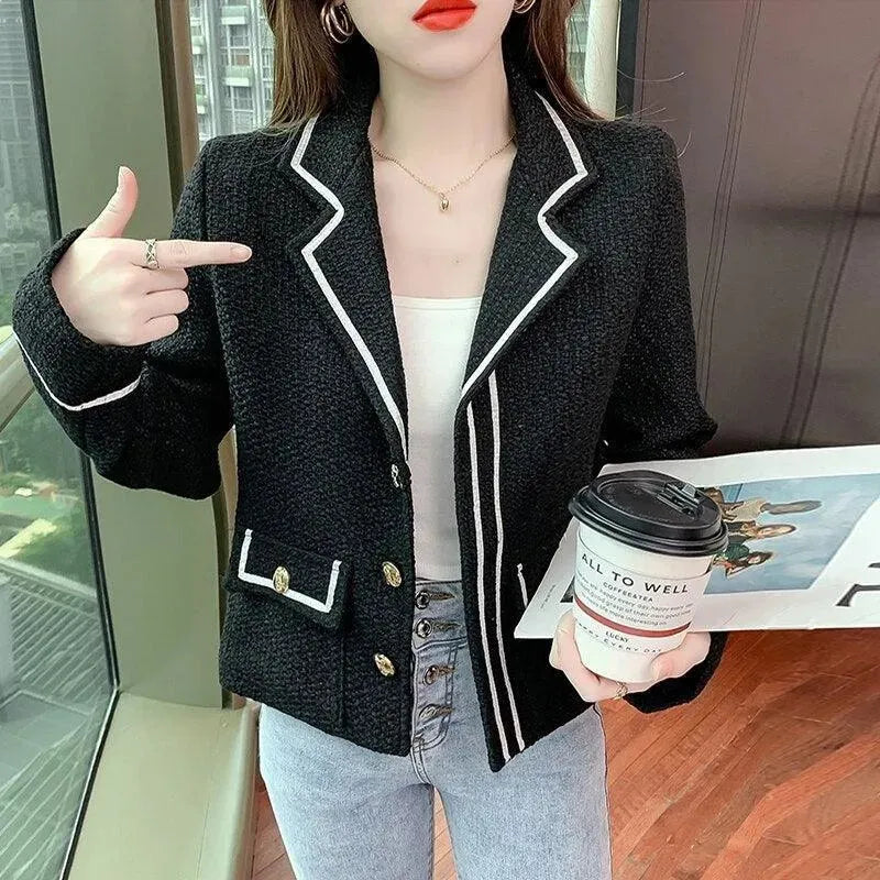 Women’s Collared Tweed Jacket Office Style