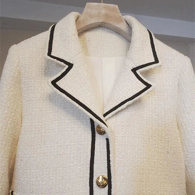 Women’s Collared Tweed Jacket Office Style