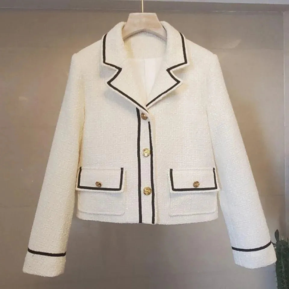 Women’s Collared Tweed Jacket Office Style