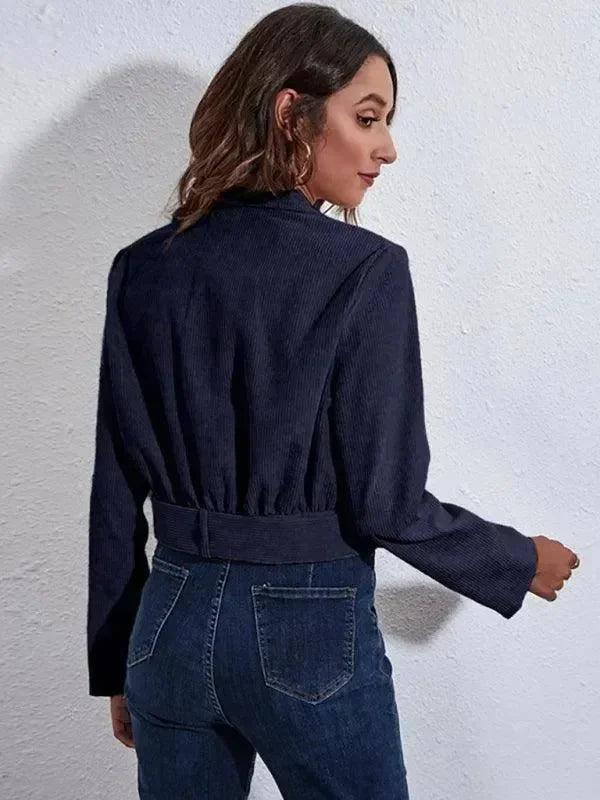 Women’s Corduroy Cropped Jacket Slim Style
