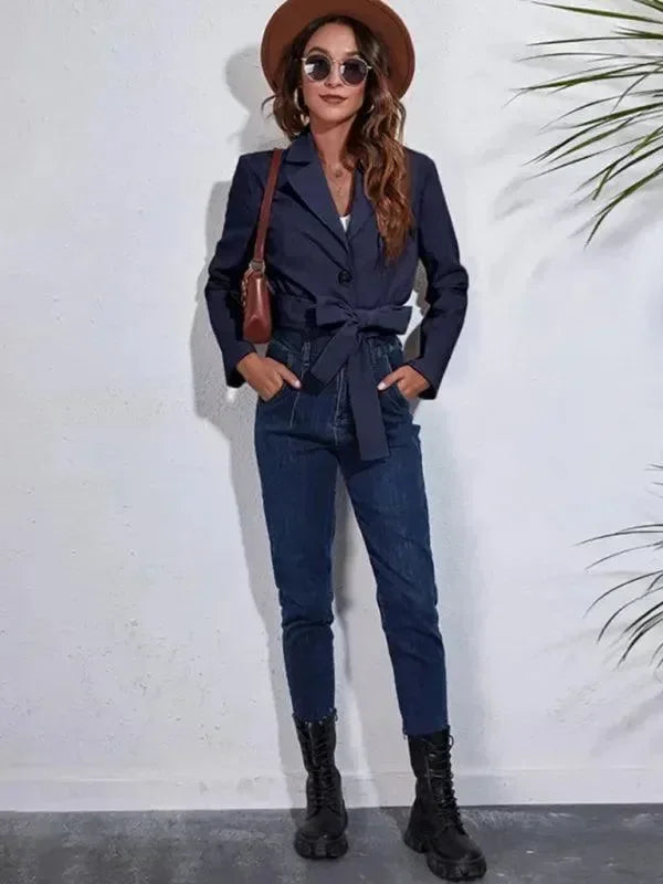 Women’s Corduroy Cropped Jacket Slim Style