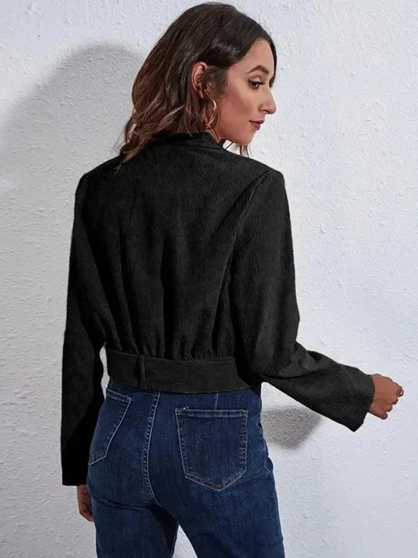 Women’s Corduroy Cropped Jacket Slim Style