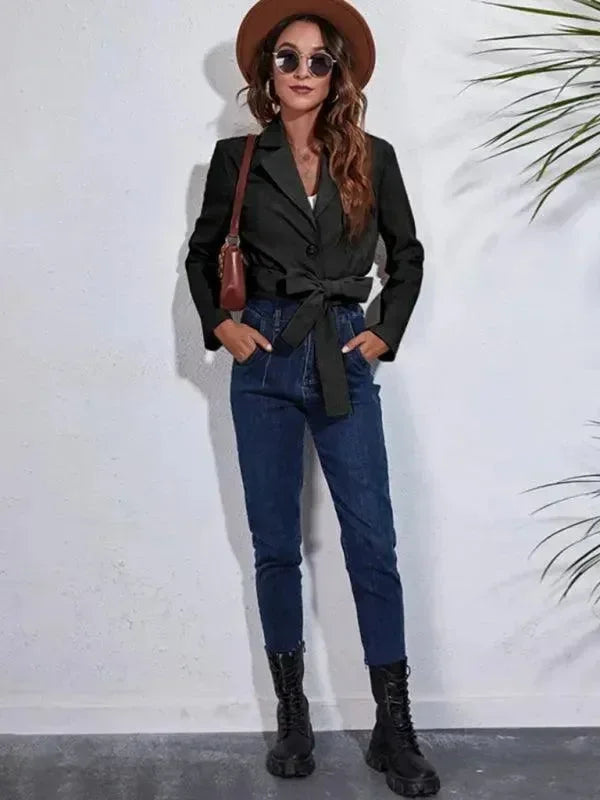 Women’s Corduroy Cropped Jacket Slim Style