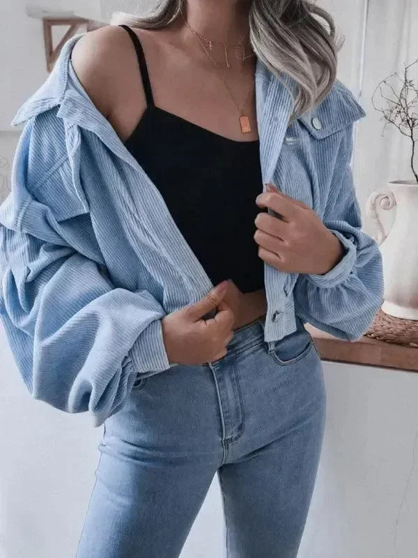 Women’s Cropped Bolero Jacket Lantern Sleeve Style
