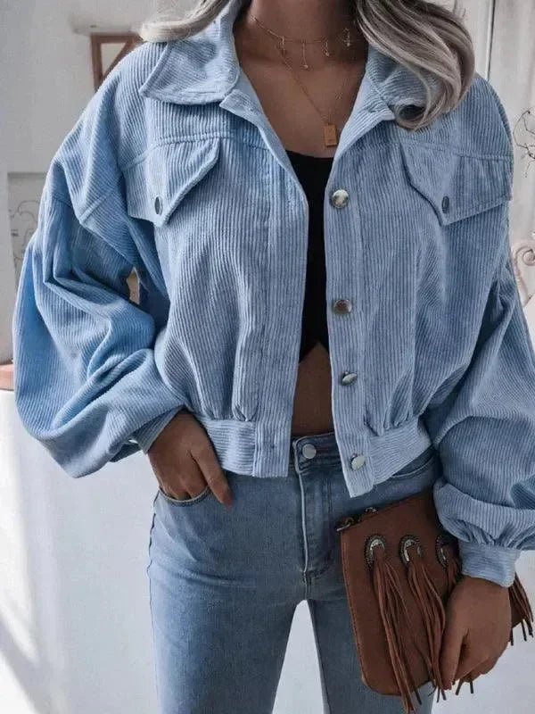 Women’s Cropped Bolero Jacket Lantern Sleeve Style