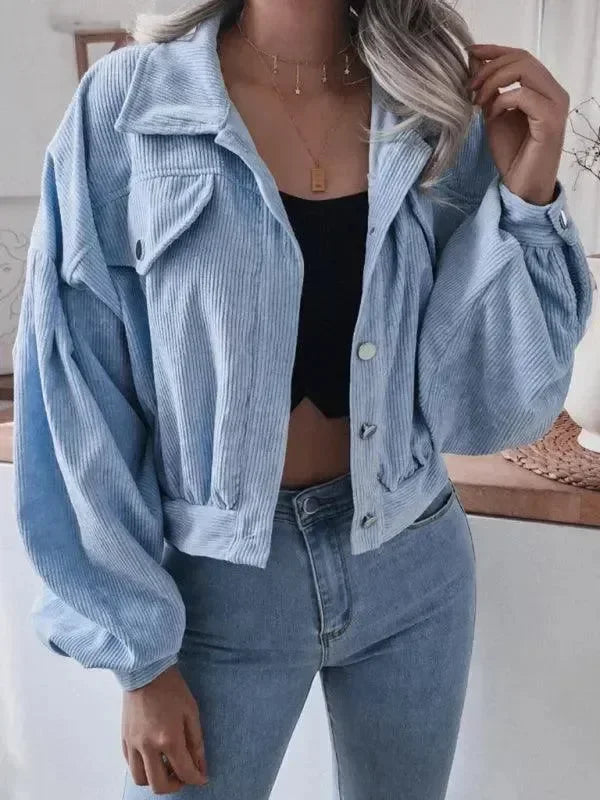Women’s Cropped Bolero Jacket Lantern Sleeve Style