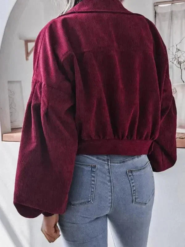 Women’s Cropped Bolero Jacket Lantern Sleeve Style