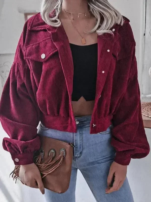 Women’s Cropped Bolero Jacket Lantern Sleeve Style