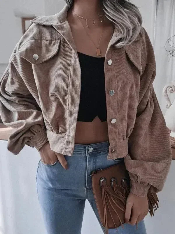 Women’s Cropped Bolero Jacket Lantern Sleeve Style