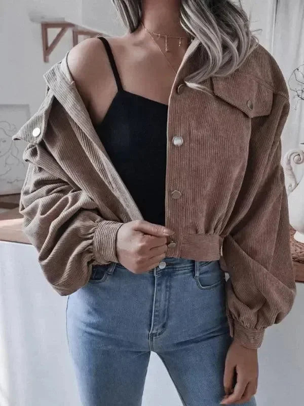 Women’s Cropped Bolero Jacket Lantern Sleeve Style